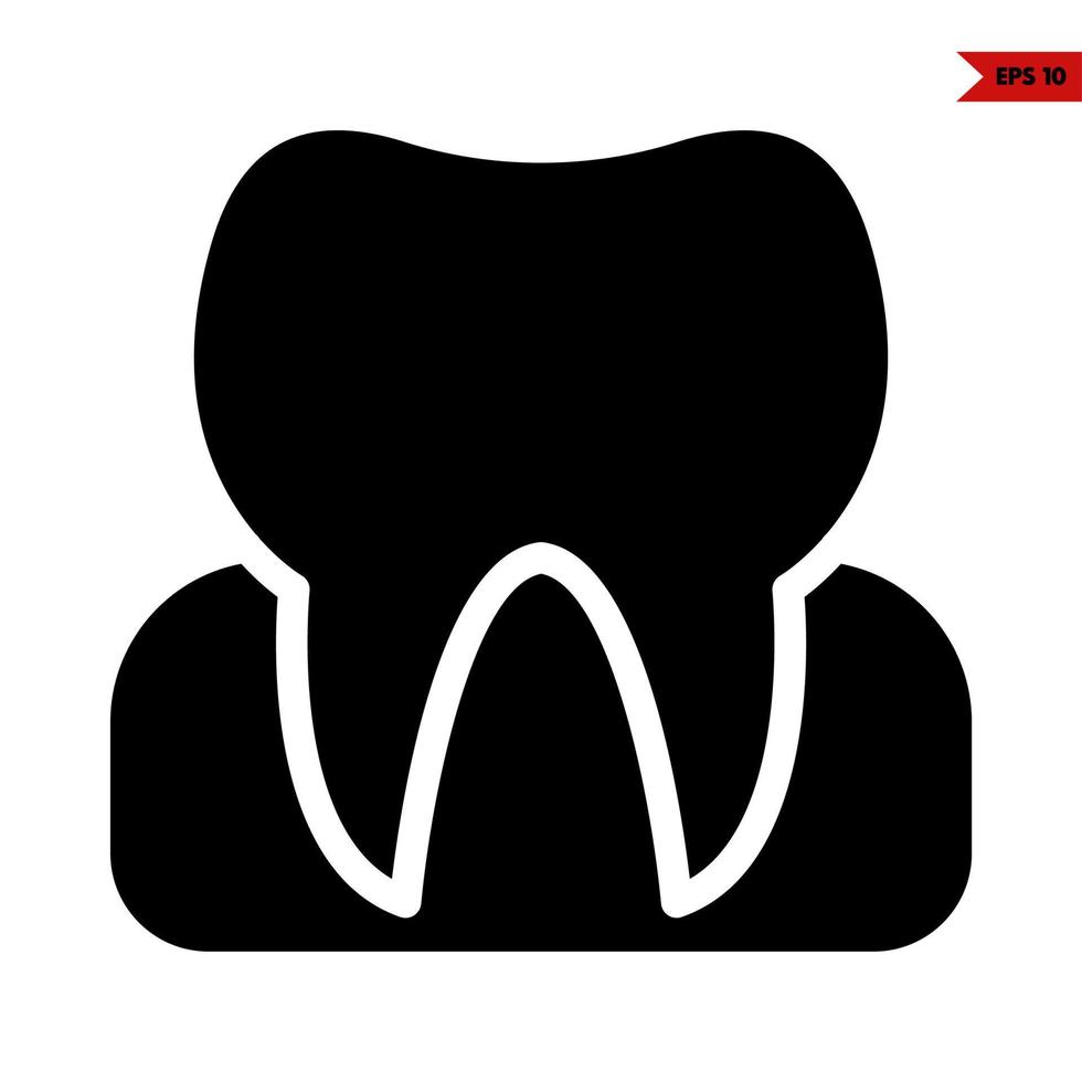 Tooth glyph icon vector