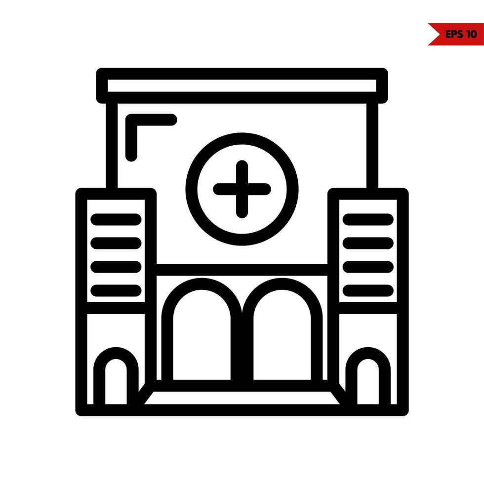 hospital line icon vector