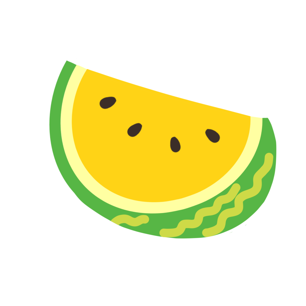 Illustration of yellow watermelon png