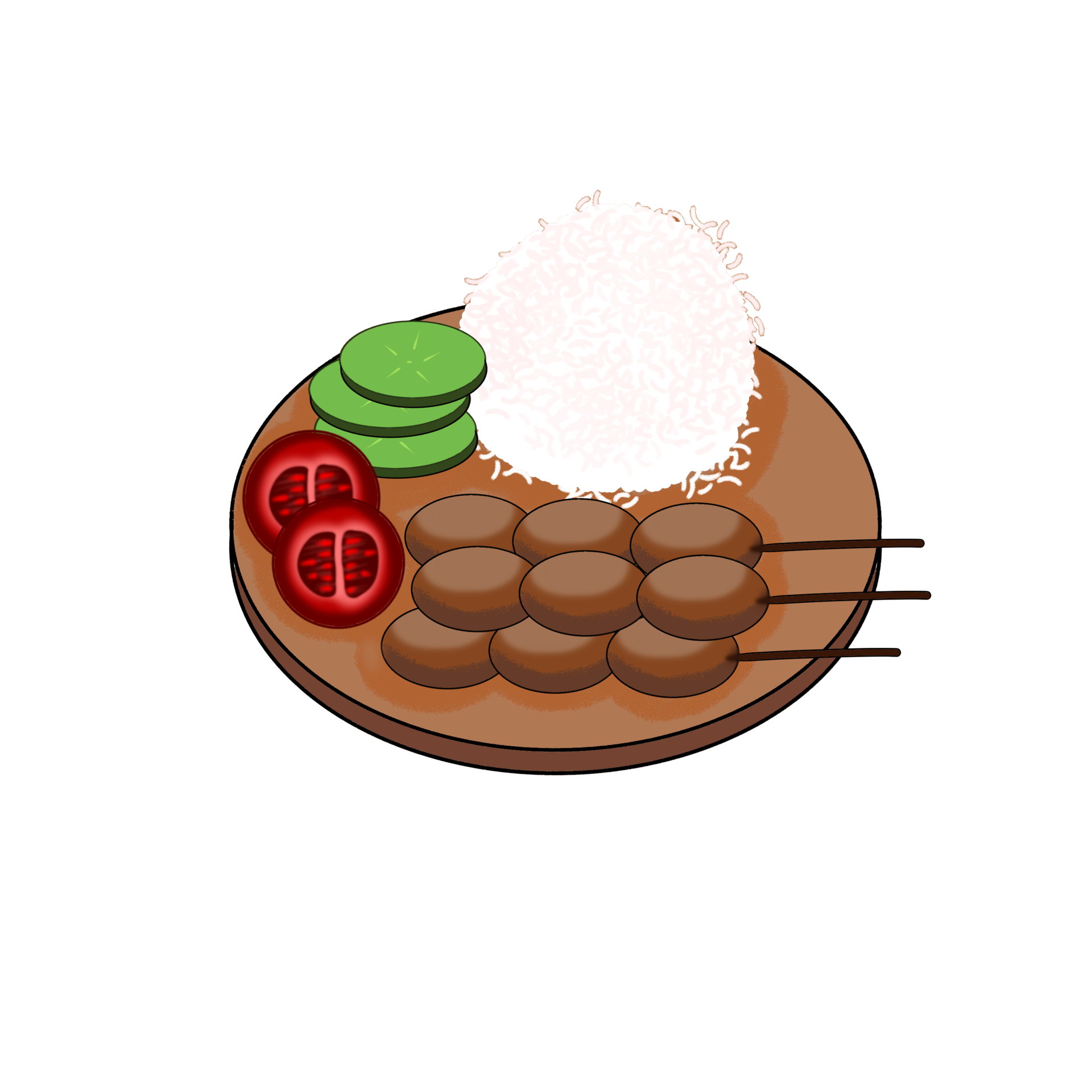 free-a-plate-of-rice-and-egg-sate-20693999-png-with-transparent-background
