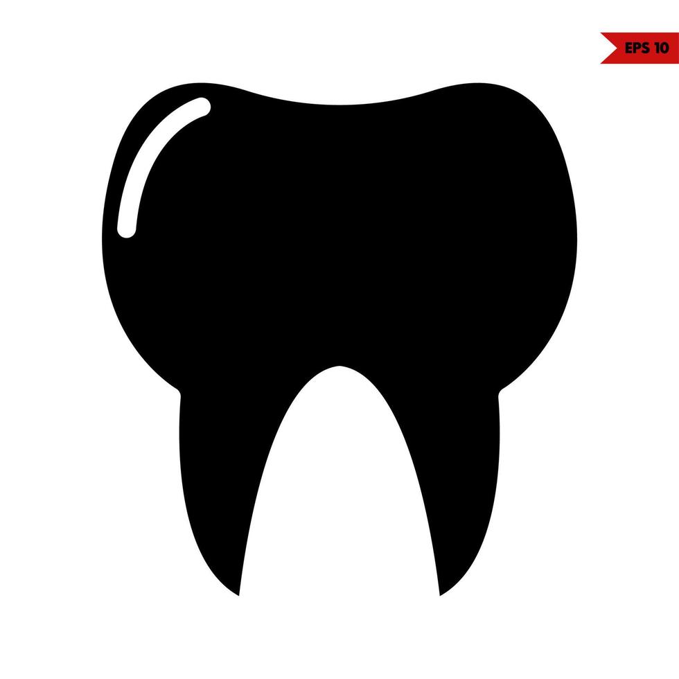 tooth glyph icon vector