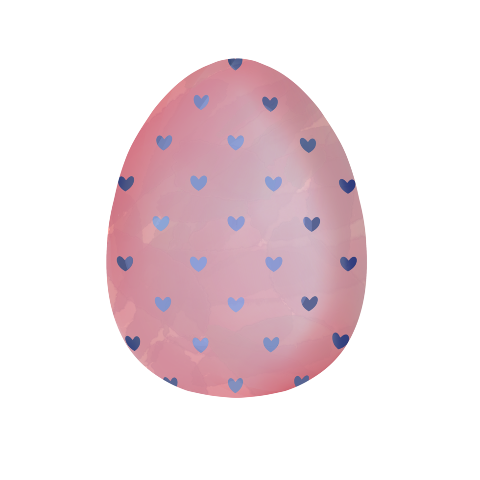 Pink and heart Easter egg png