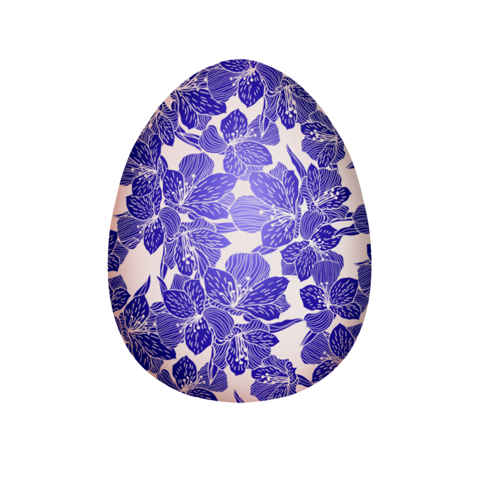 påsk ägg med blå blomma textur png