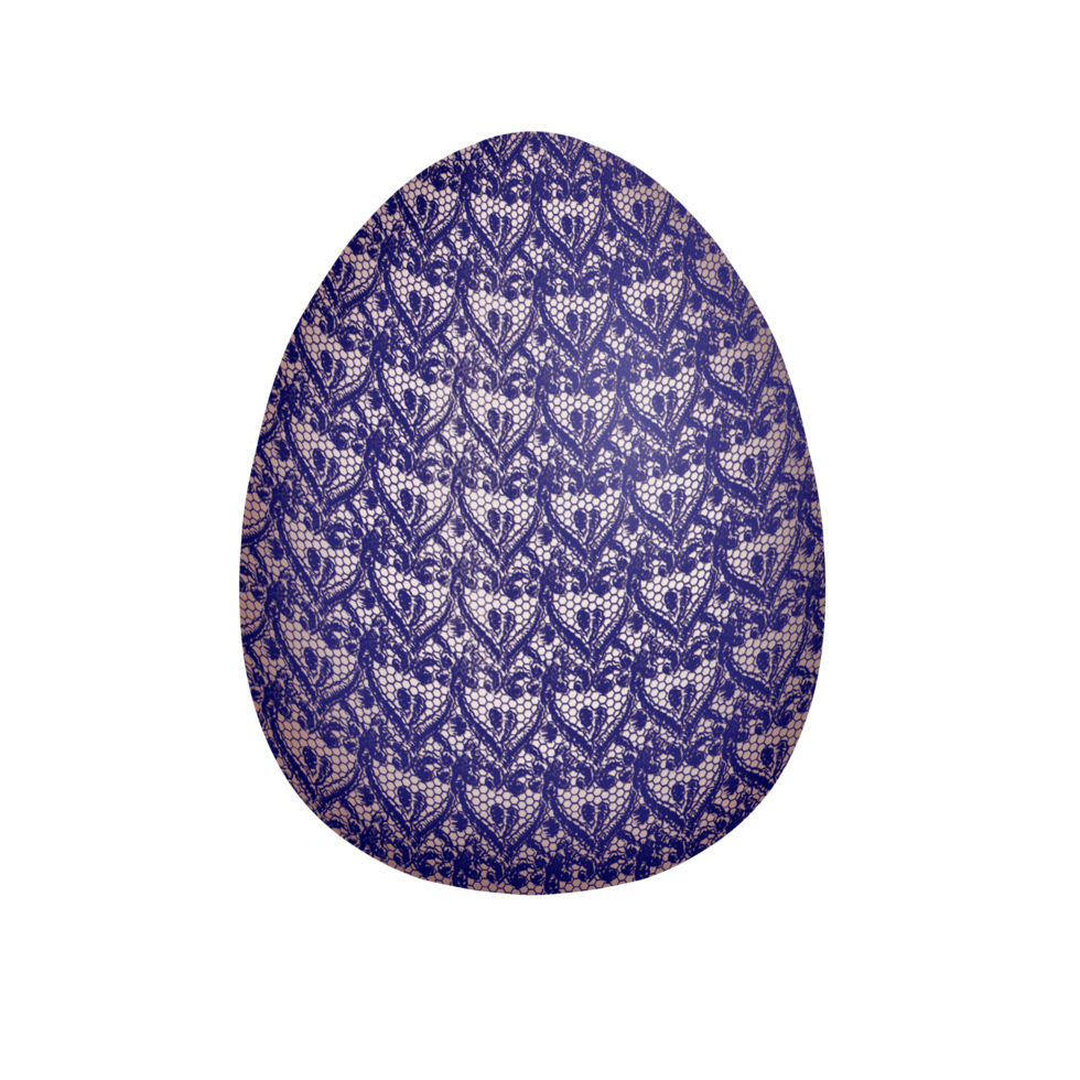 Easter egg with blue lace png