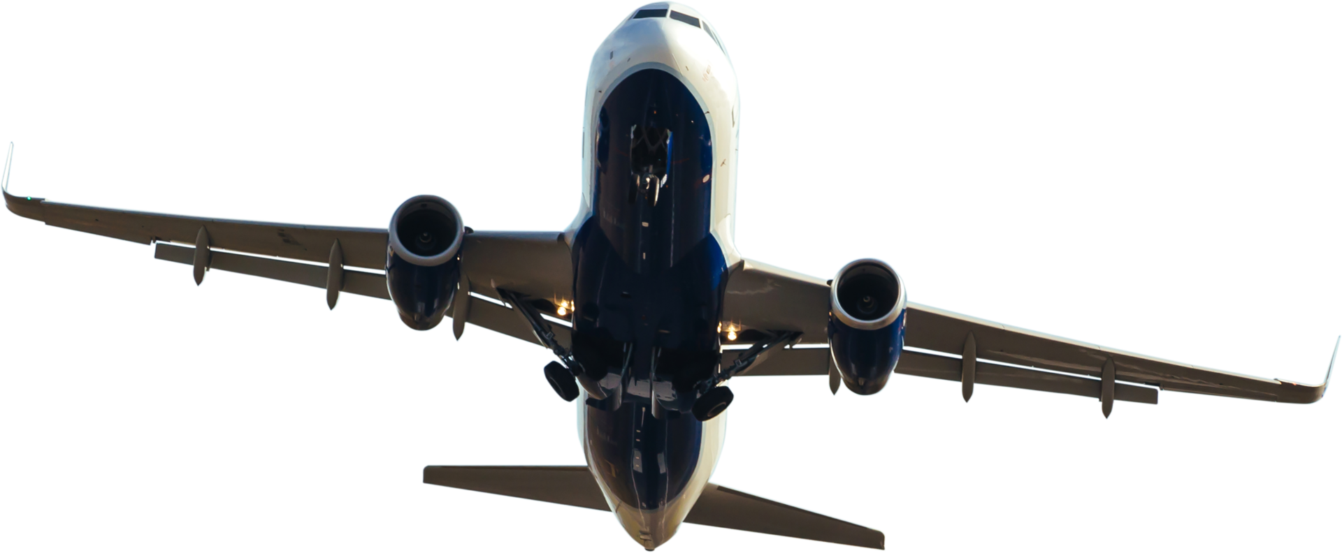 airplane take off cut out on transparent background. png