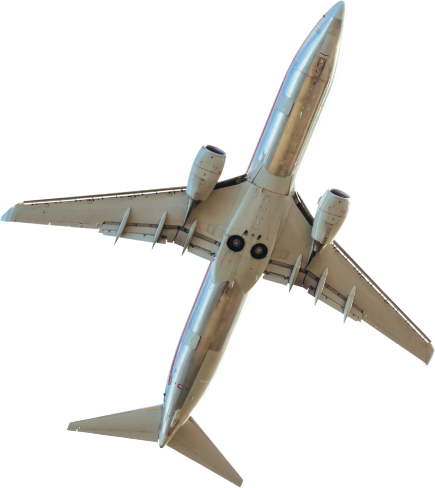 airplane take off cut out on transparent background. png