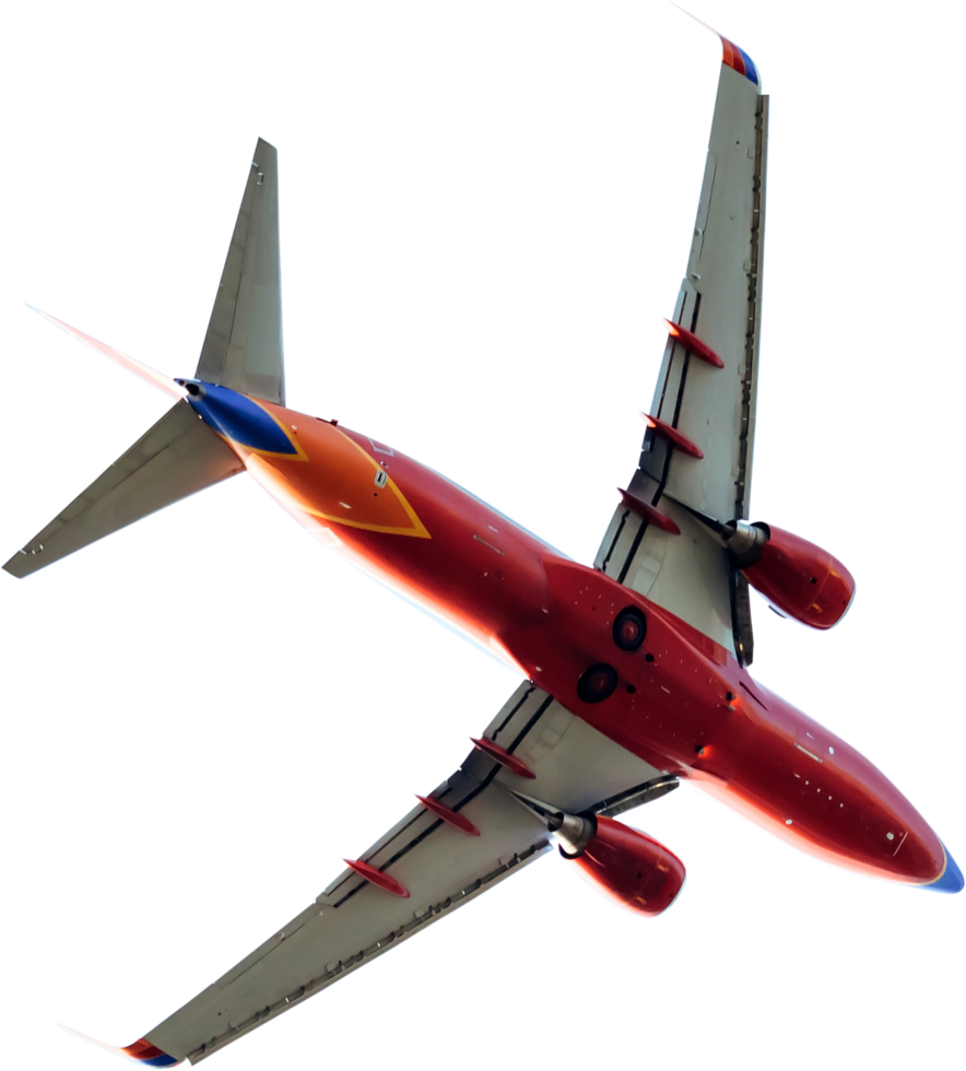 airplane take off cut out on transparent background. png