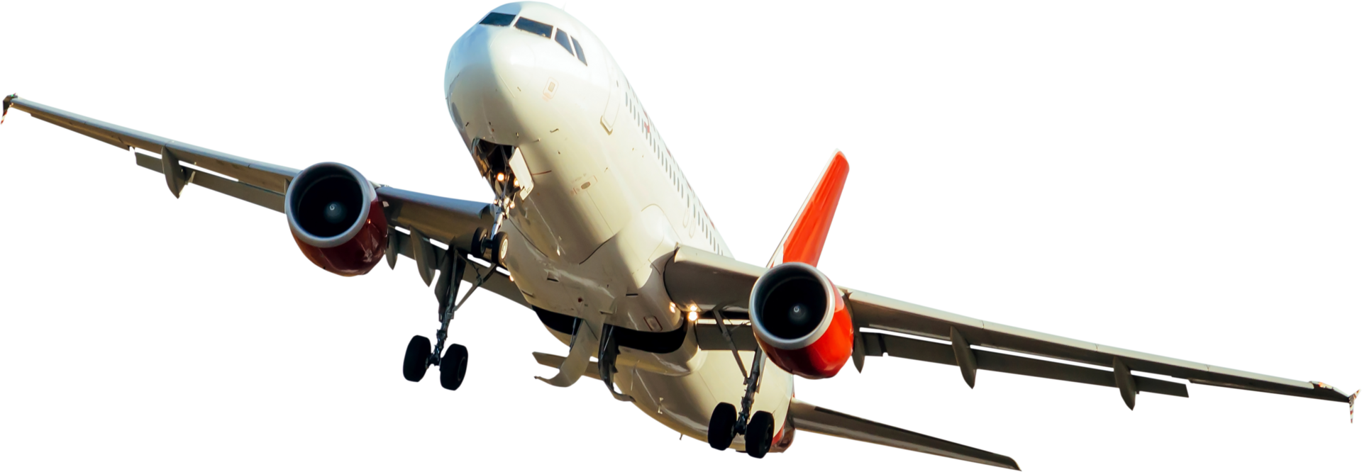 airplane take off cut out on transparent background. png