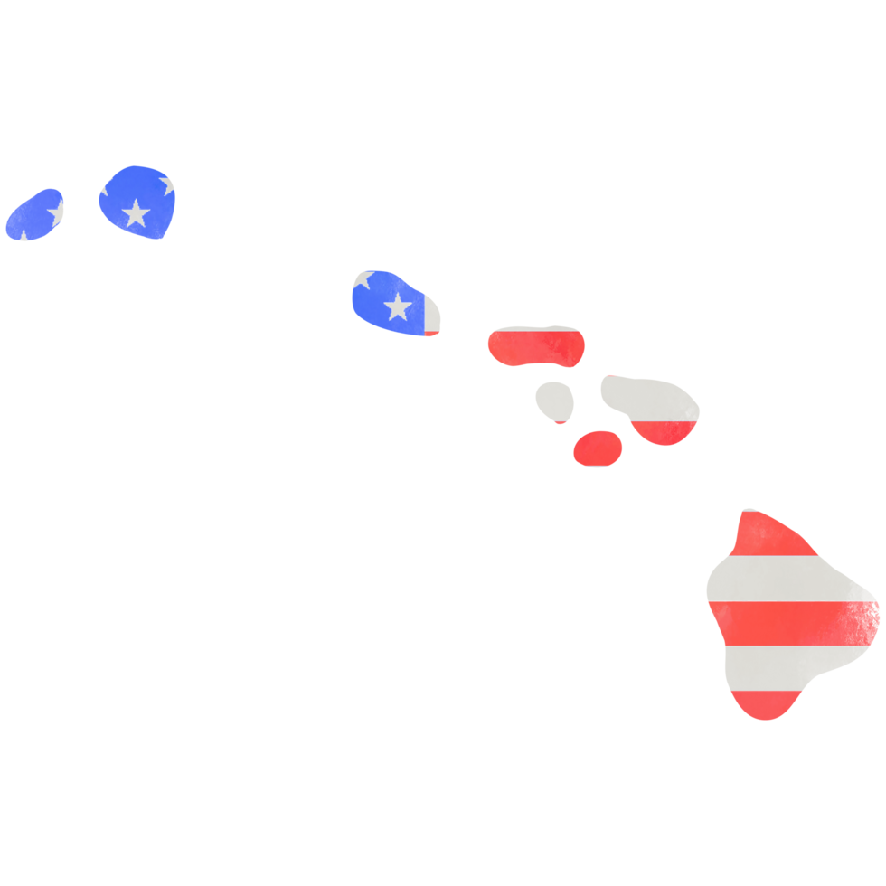 watercolor painting of hawaii state map. png