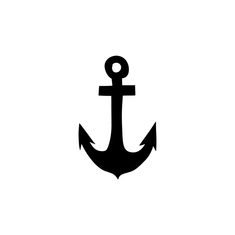 Anchor. Marine element. Vector illustration in black color