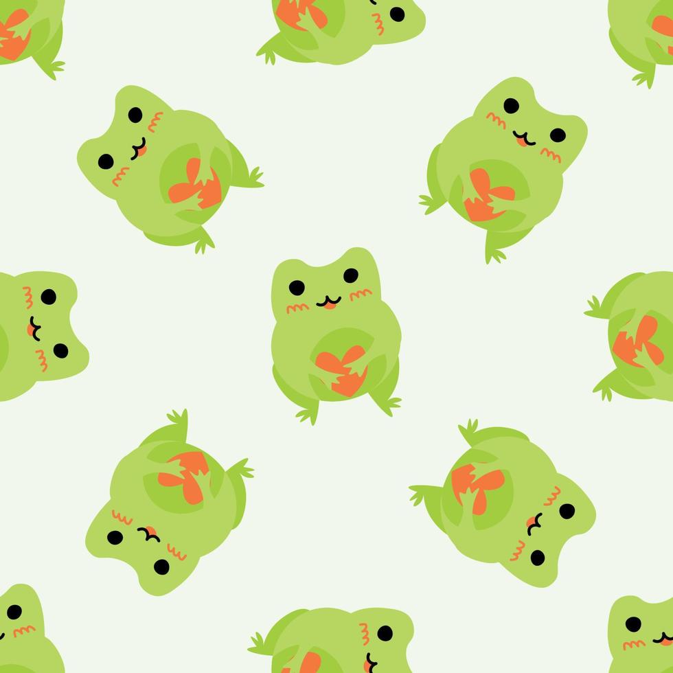 ranas con rosado las mejillas. enamorado verde sapos vector animal caracteres sin costura modelo de anfibio sapo dibujo.infantil diseño para bebé ropa, lecho, textiles, imprimir, fondo de pantalla.