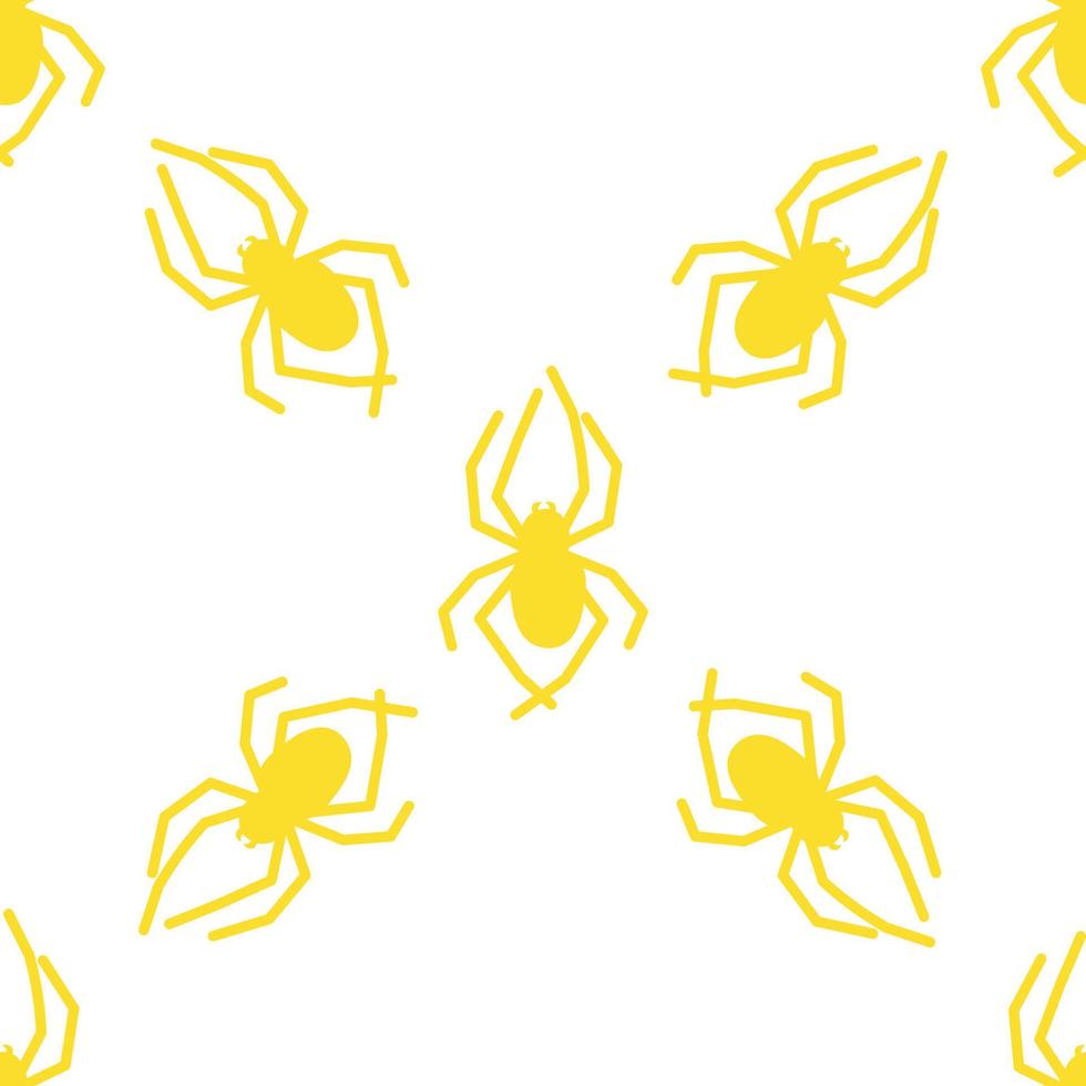 Spider vector seamless pattern on a white background. Insect pattern print on textiles, paper, wrapping paper theme