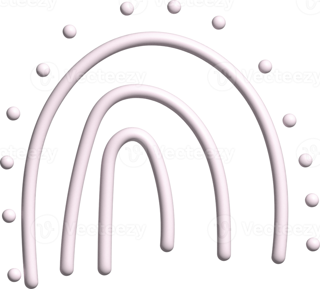 söt pastell klotter linje form element dekoration png