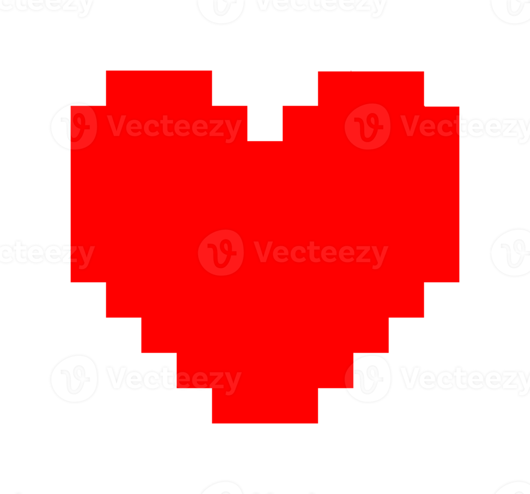 aesthetics cute 8bit pixel heart shape decoration png