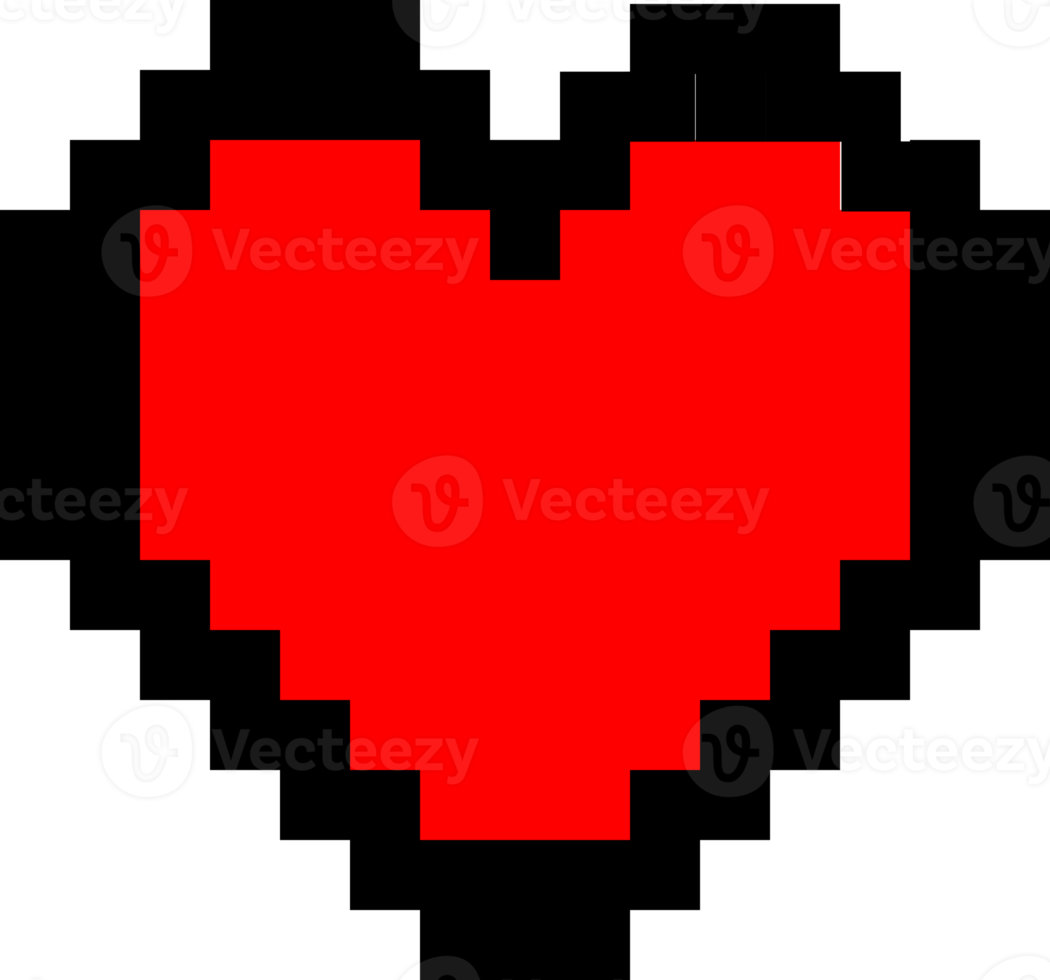 aesthetics cute 8bit pixel heart shape decoration png