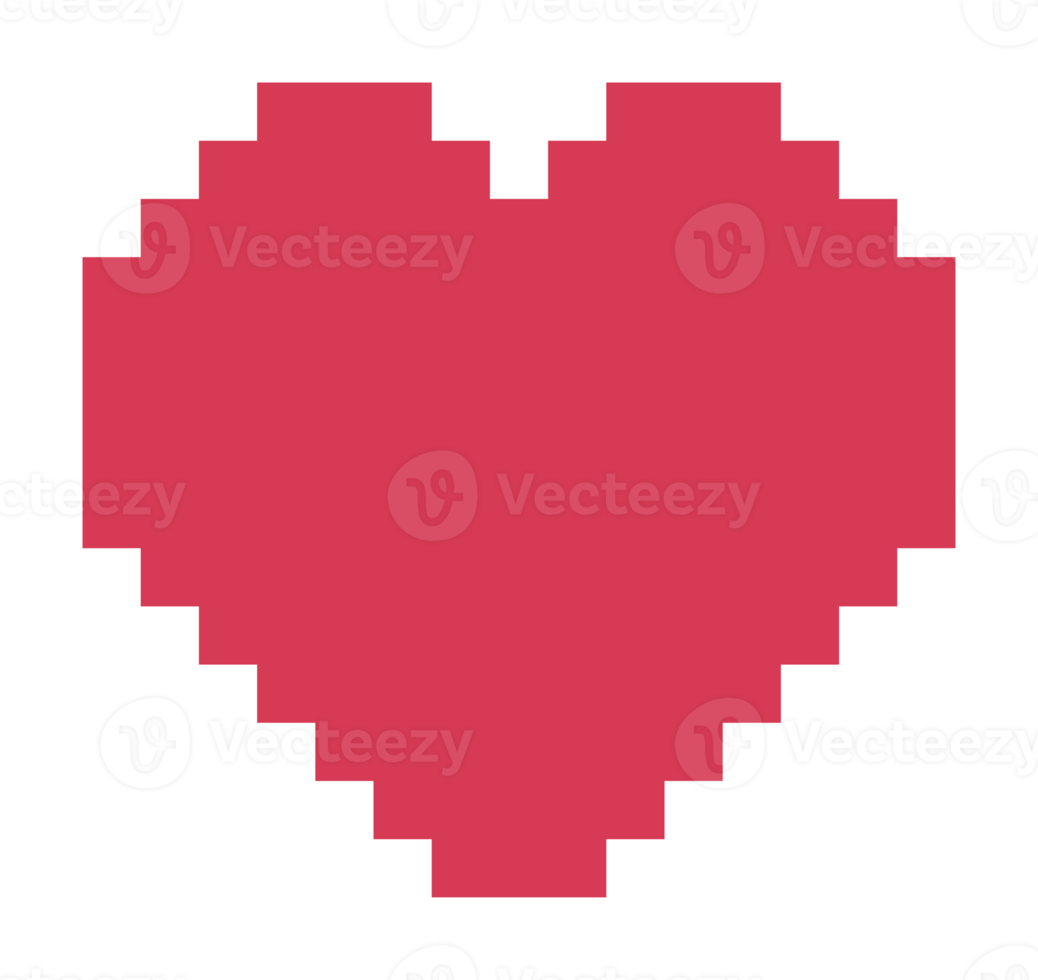 aesthetics cute 8bit pixel heart shape decoration png