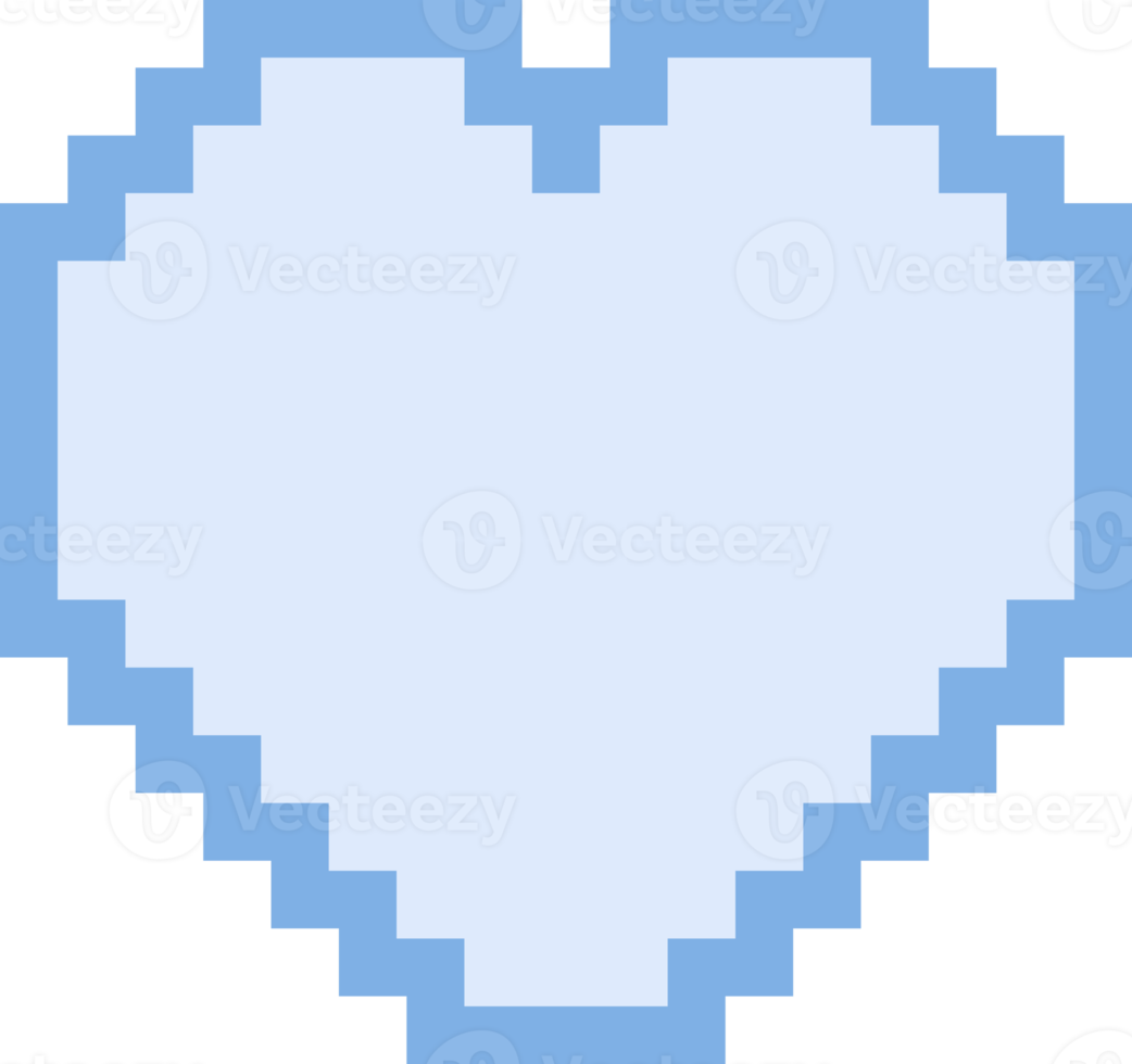 aesthetics cute 8bit pixel heart shape decoration png