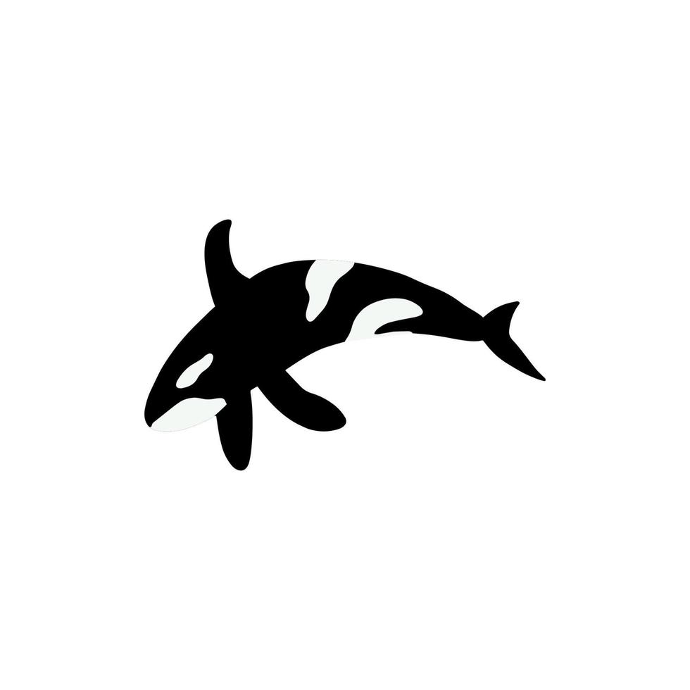 Orca whales. Sea animal killer whales. Marine animal in Scandinavian style. vector