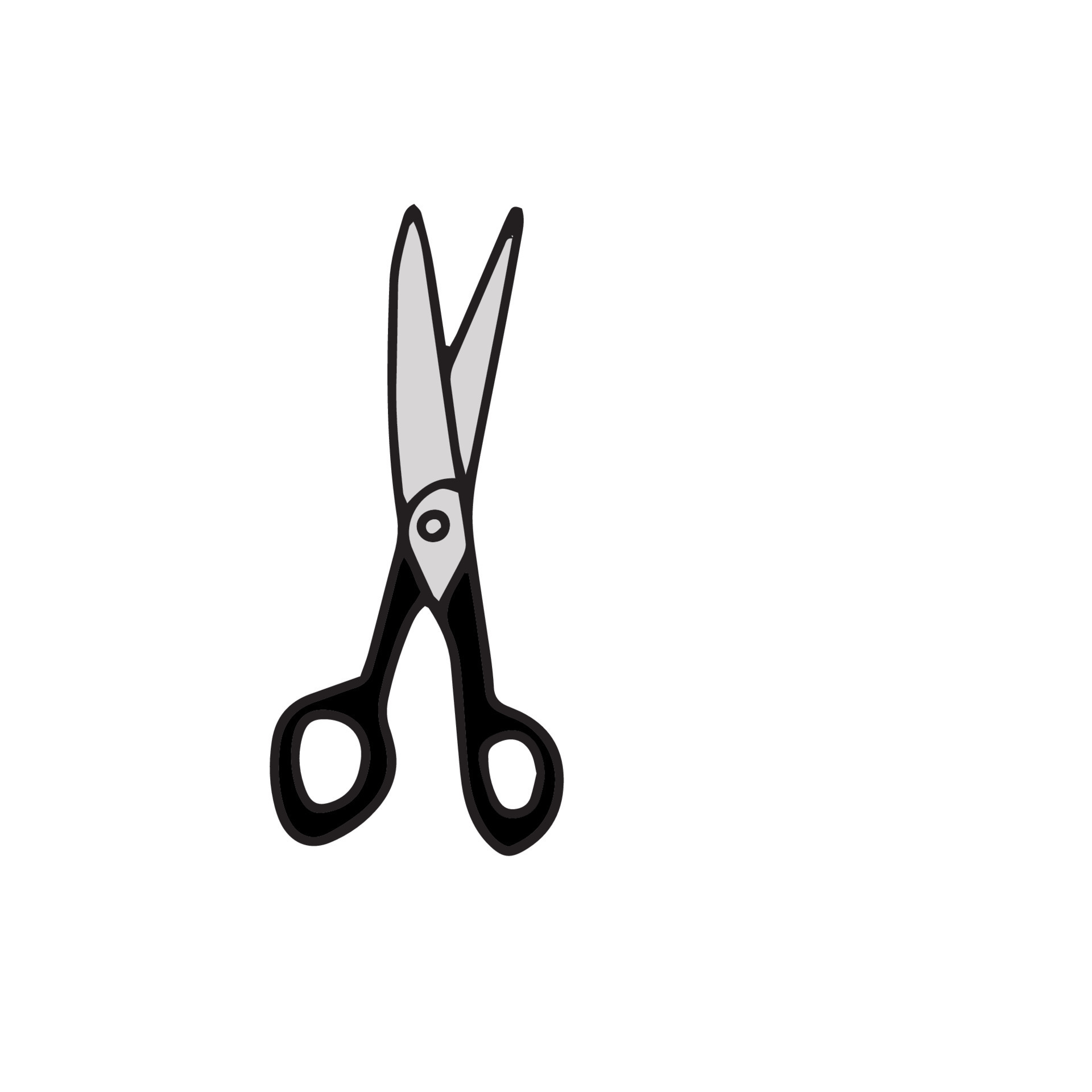 Scissor icon. Hand drawn professional pair of scissors cutting hair or