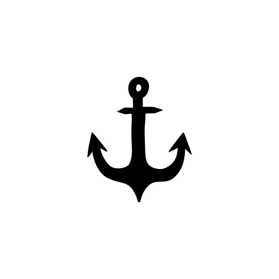 Anchor. Marine element. Vector illustration in black color