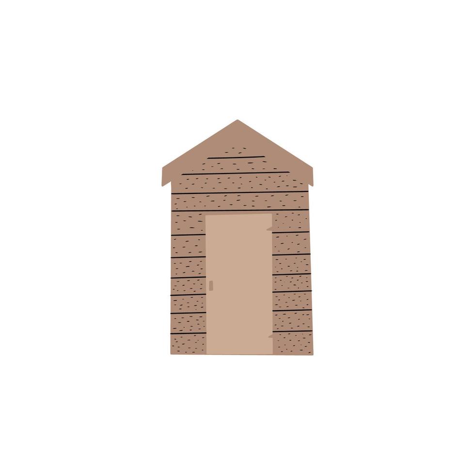 Beach house. Straw huts, bungalow for tropical hotel. Vector illustration in scandinavian style.