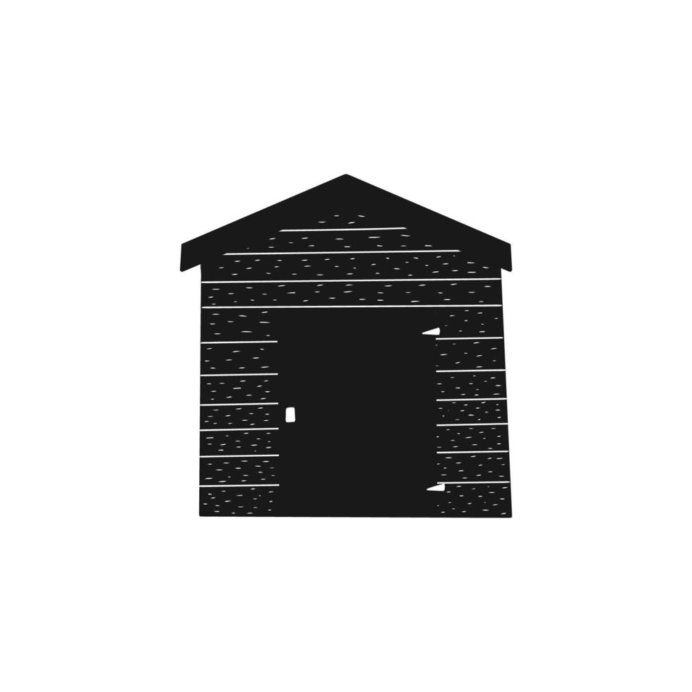 Beach house. Straw huts, bungalow for tropical hotel. Vector illustration in scandinavian style.