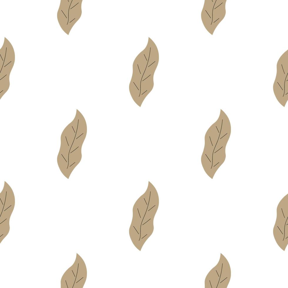 Leafs seamless pattern. Vector hand drawn botanical illustration. Pretty scandi style for fabric, textile, wallpaper. Digital paper in white background