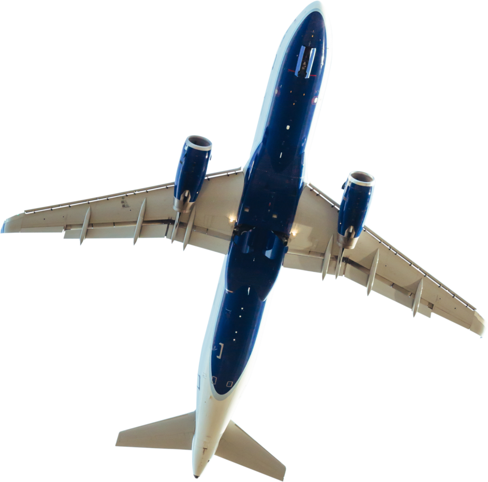 airplane take off cut out on transparent background. png