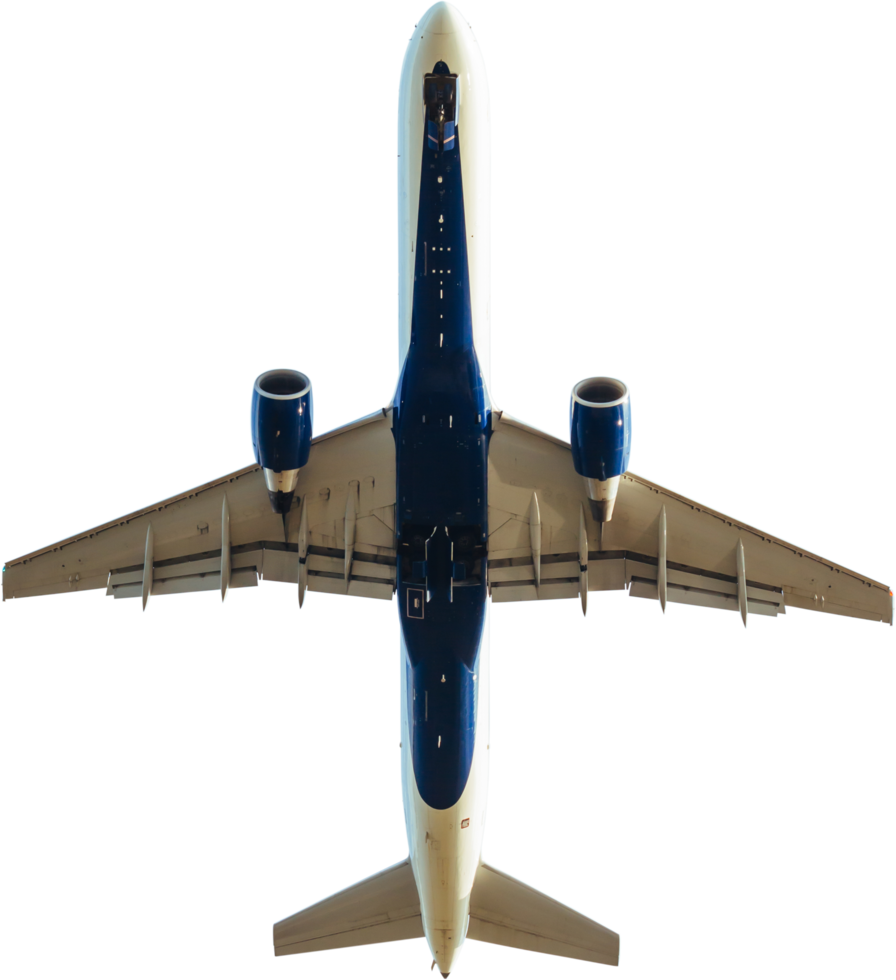 airplane take off cut out on transparent background. png