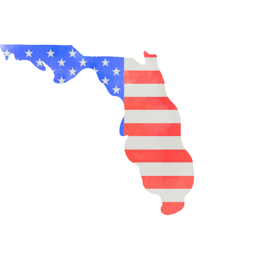 aquarelle La peinture de Floride Etat carte. png