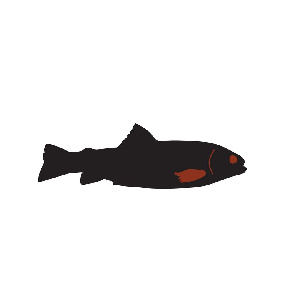 Cute black fish vector illustration icon. Tropical fish, sea fish, aquarium fish