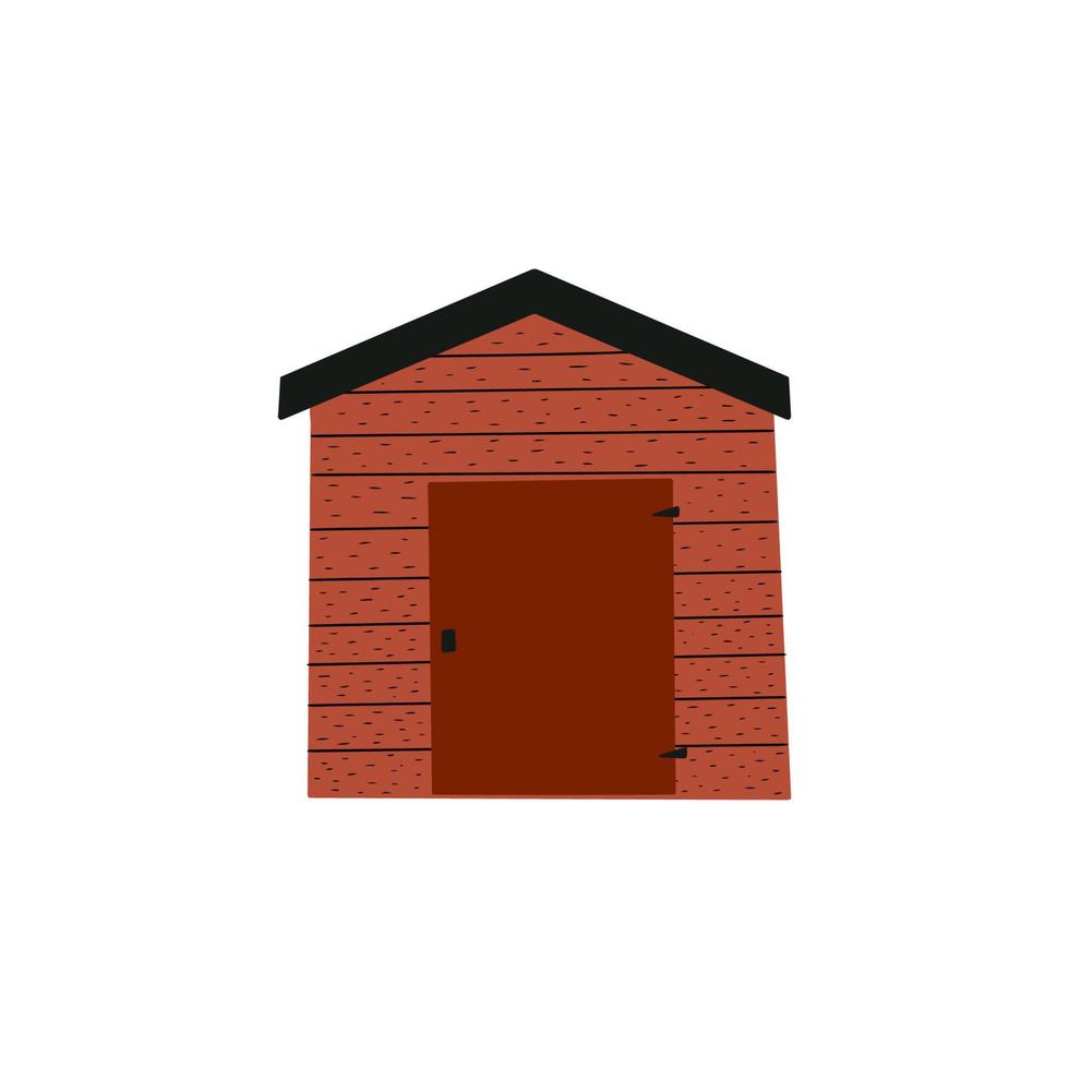 Beach house. Straw huts, bungalow for tropical hotel. Vector illustration in scandinavian style.