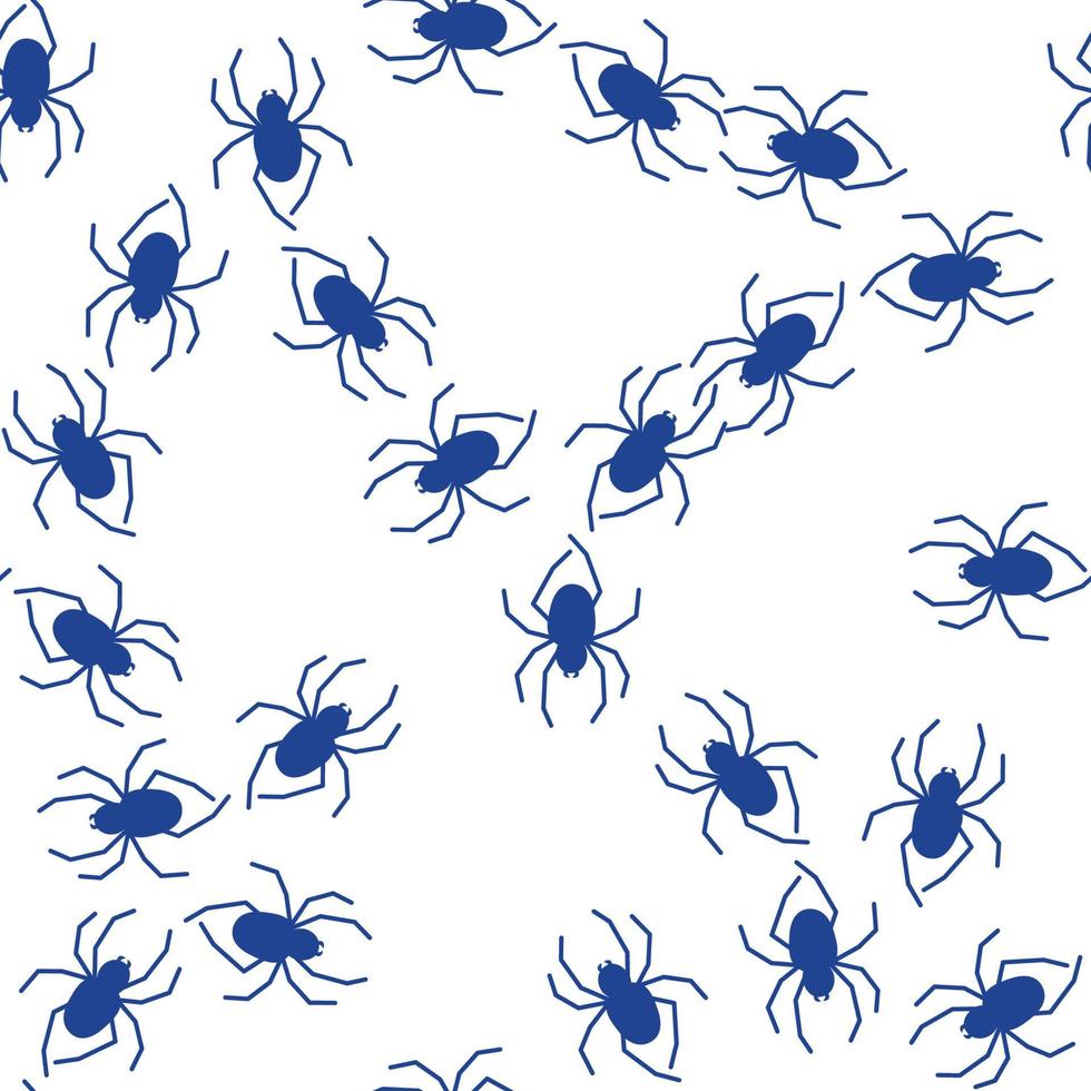 patrón transparente de vector de araña sobre un fondo blanco. estampado de insectos en textiles, papel, tema de papel de envolver