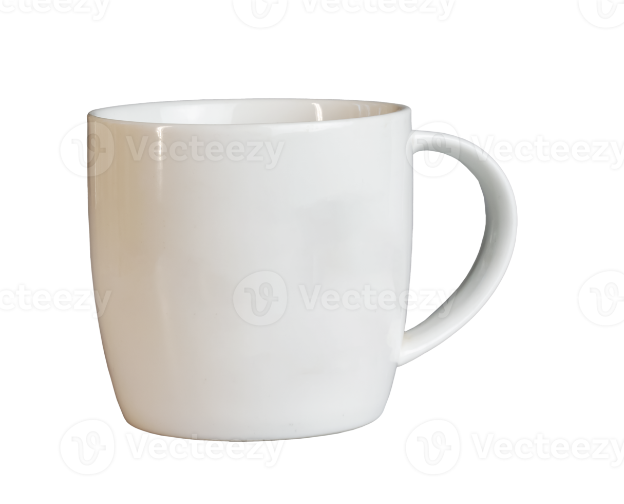 White cup. Side view. Mockup template png