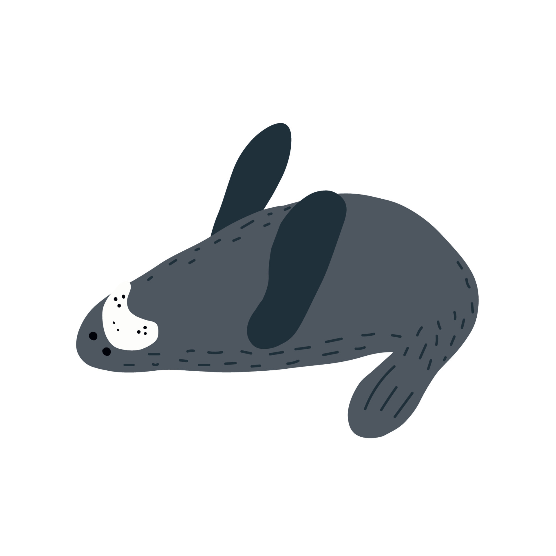 Manatees. Scandinavian style under sea. Save the manatee concept