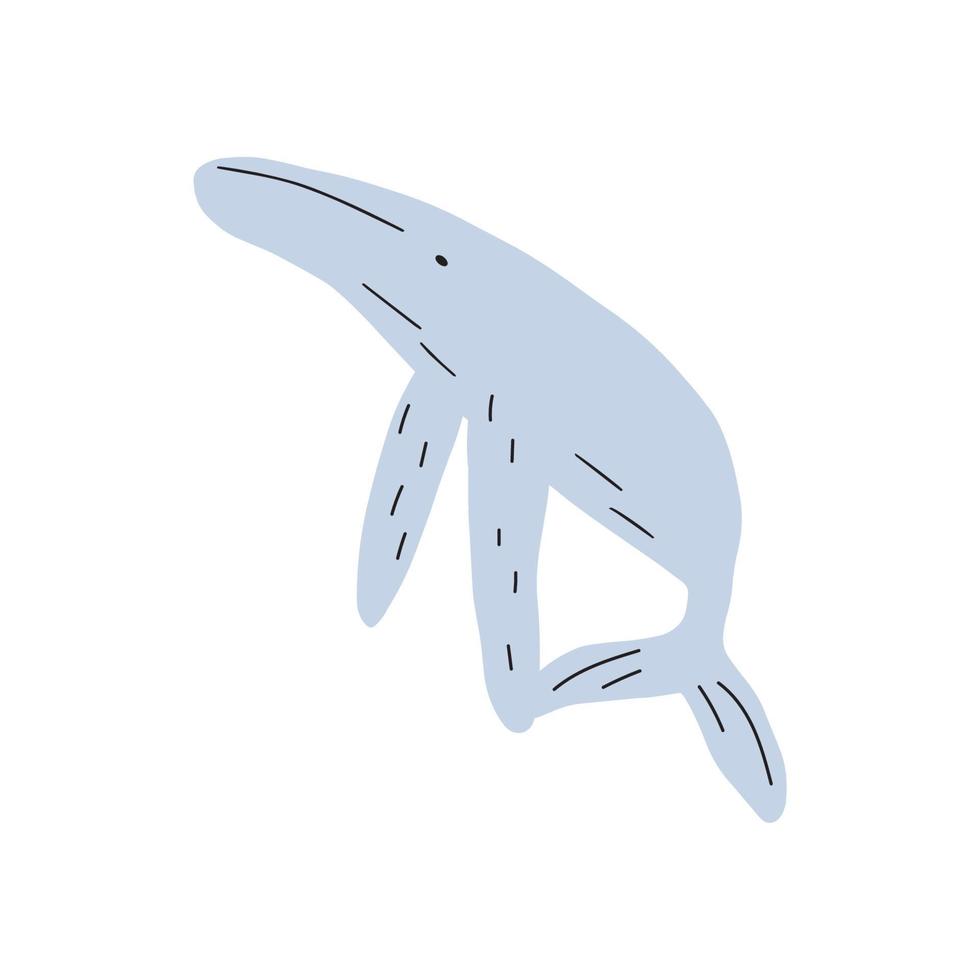 ballena, Oceano animal. vida marina en escandinavo estilo en un blanco antecedentes. genial para póster, tarjeta, vestir impresión. vector ilustración