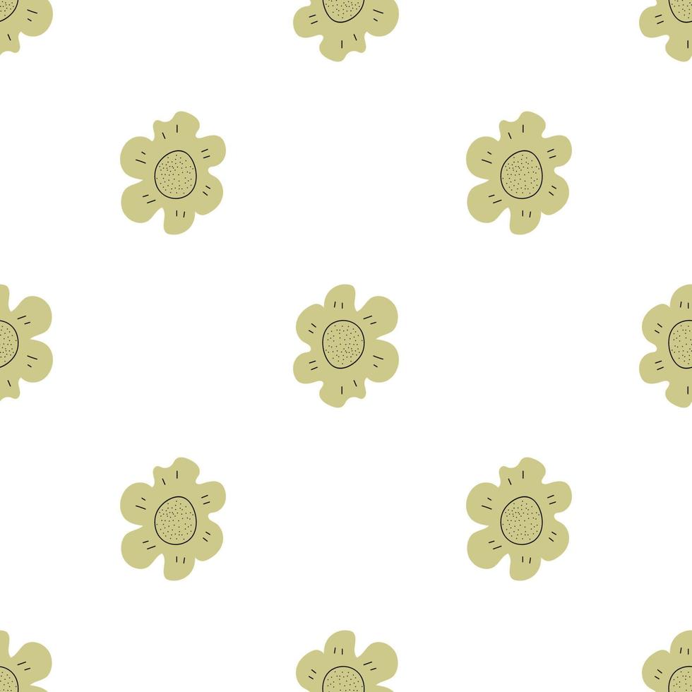 patrón floral vector transparente con flores. flor de primavera estilo infantil simple dibujado a mano. bastante ditsy para tela, textil, papel pintado. papel digital en fondo blanco