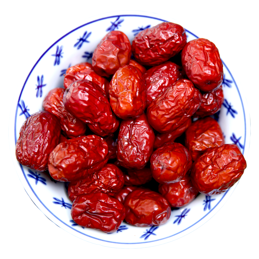 A plate of sweet red dates png