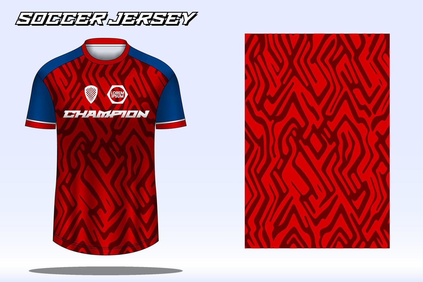 Soccer jersey sport t-shirt design mockup for football club vector