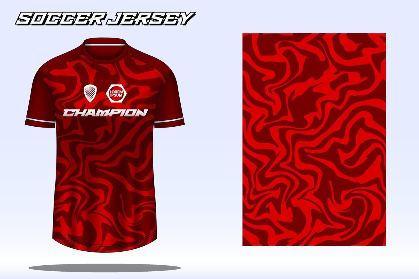 Soccer jersey sport t-shirt design mockup for football club vector