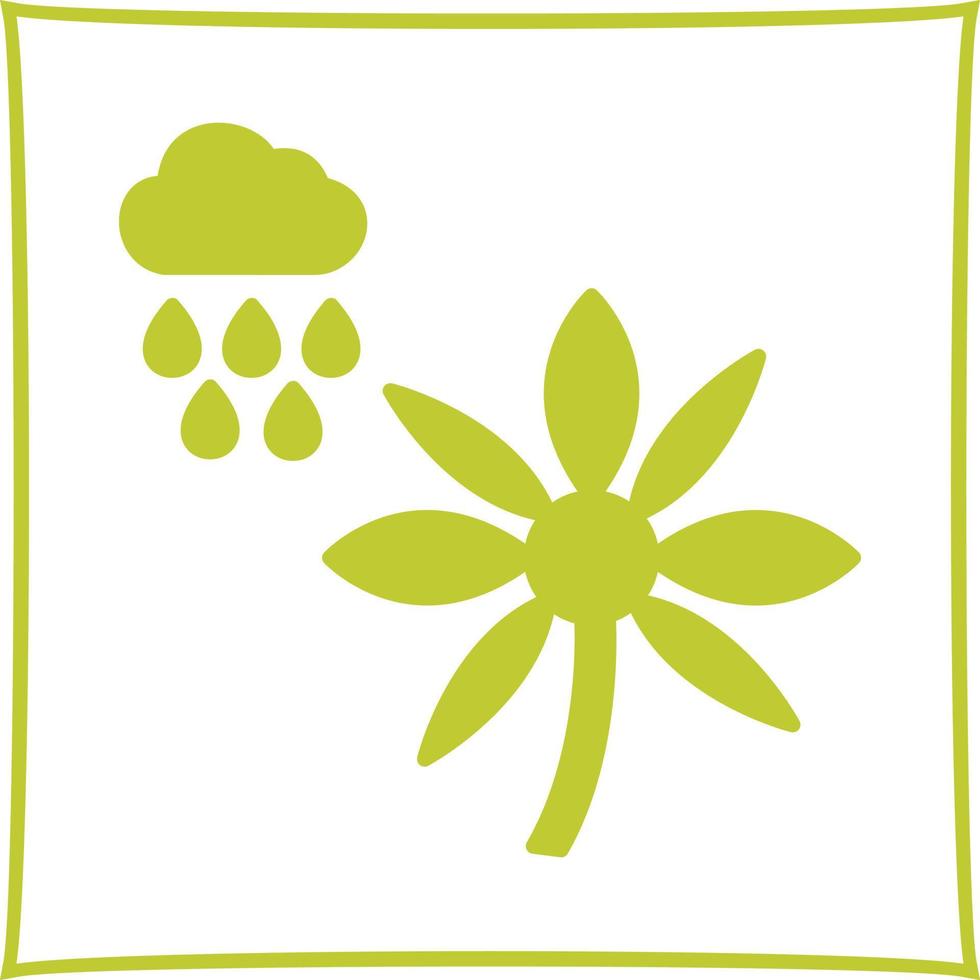 Flower with rain Vector Icon