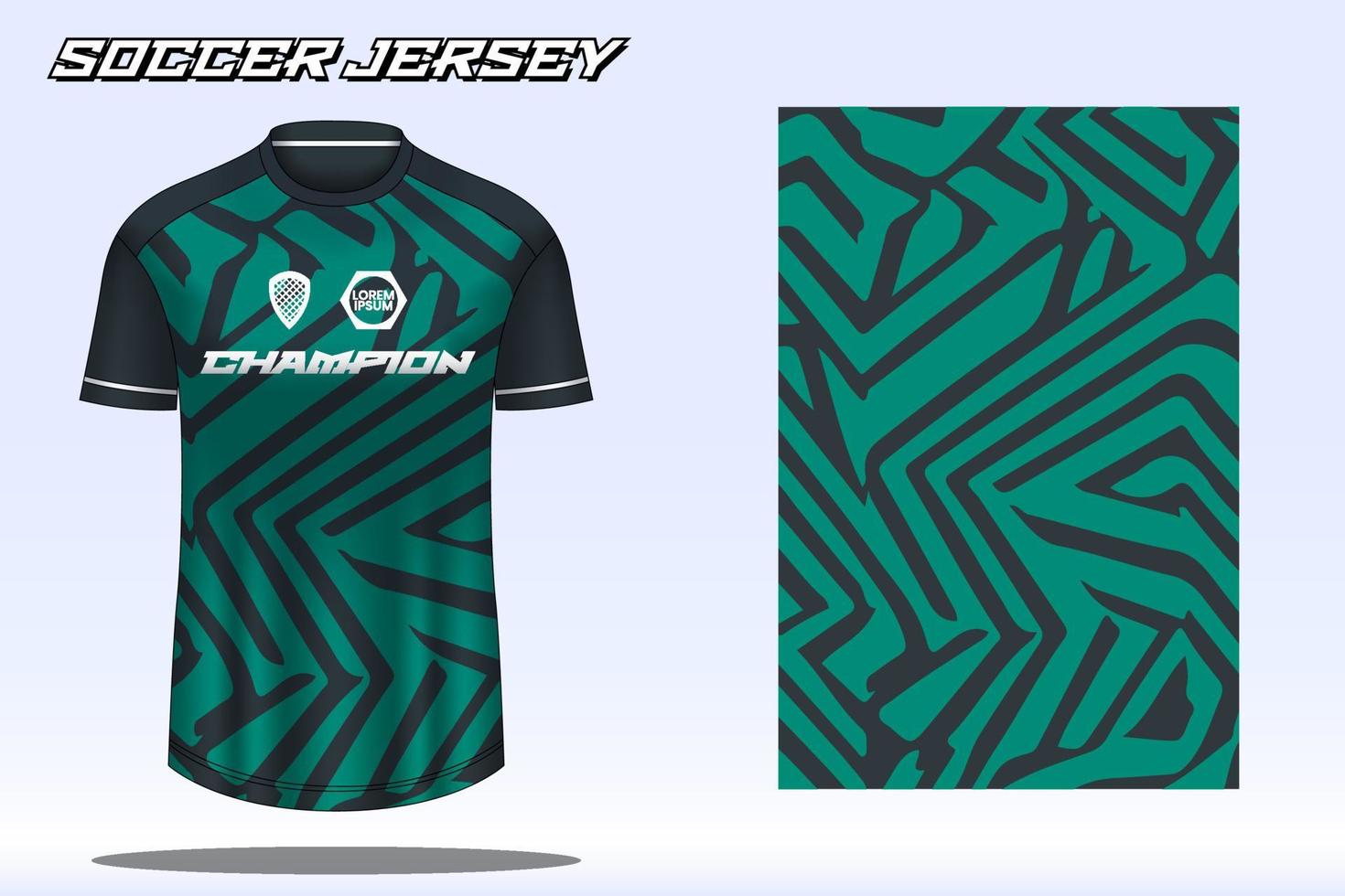 Soccer jersey sport t-shirt design mockup for football club vector