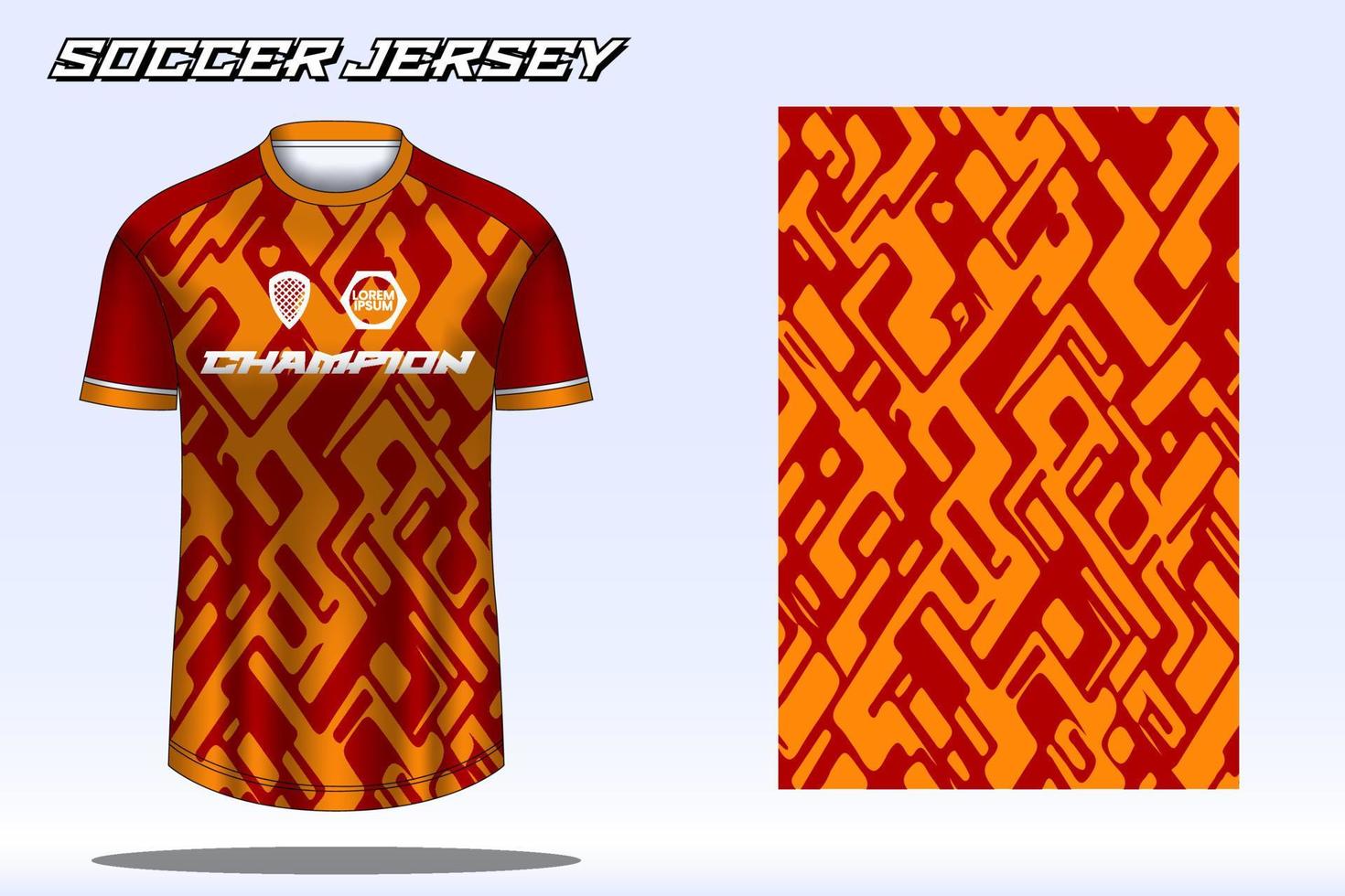 Soccer jersey sport t-shirt design mockup for football club vector