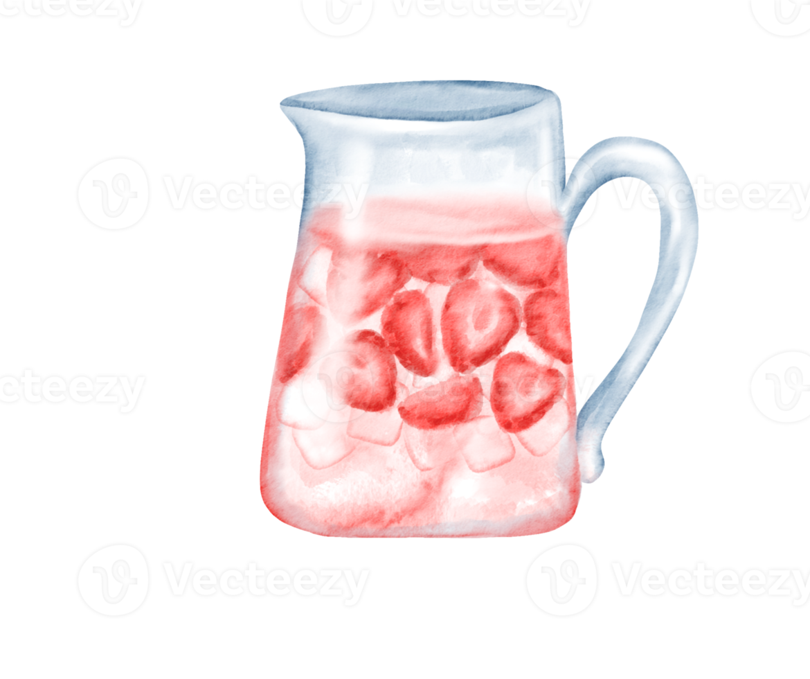 watercolor strawberry juice png