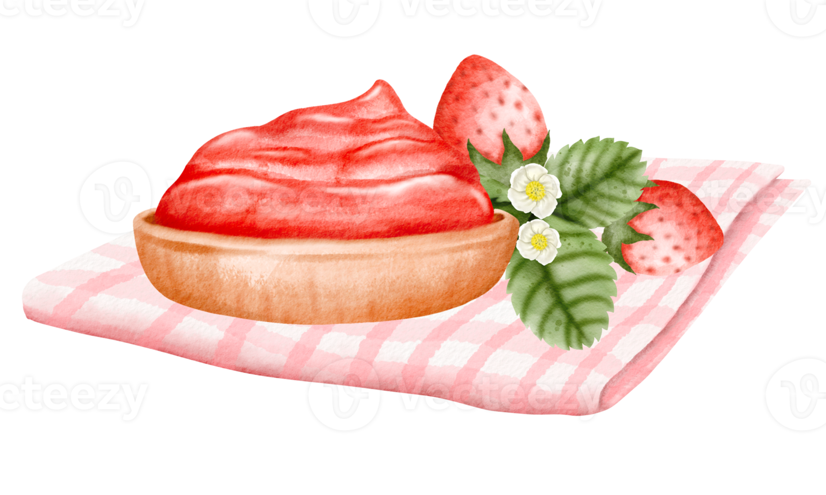 watercolor strawberry hand drawn png