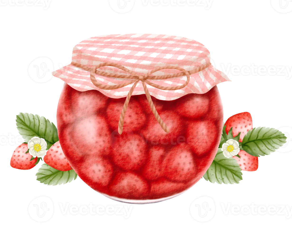 mermelada de fresa acuarela png