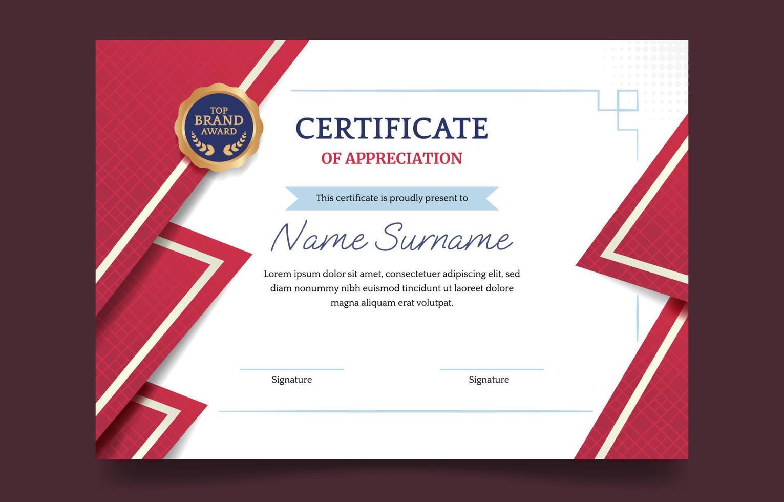 Creative Red Certificate Template vector