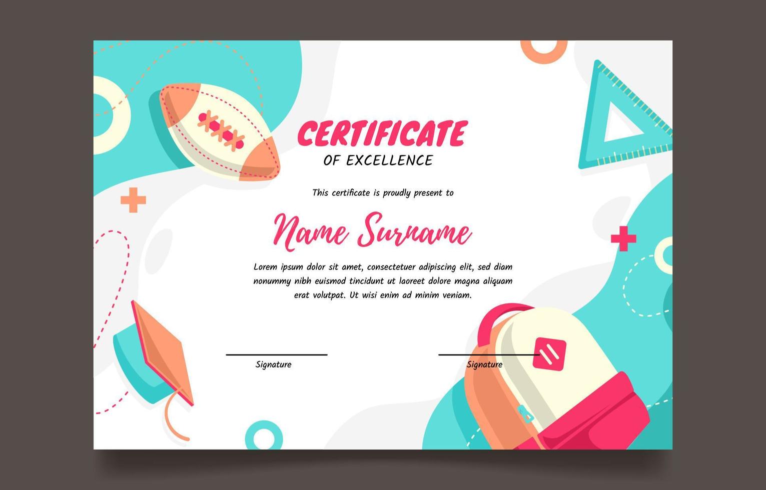 Fun Education Certificate Template vector