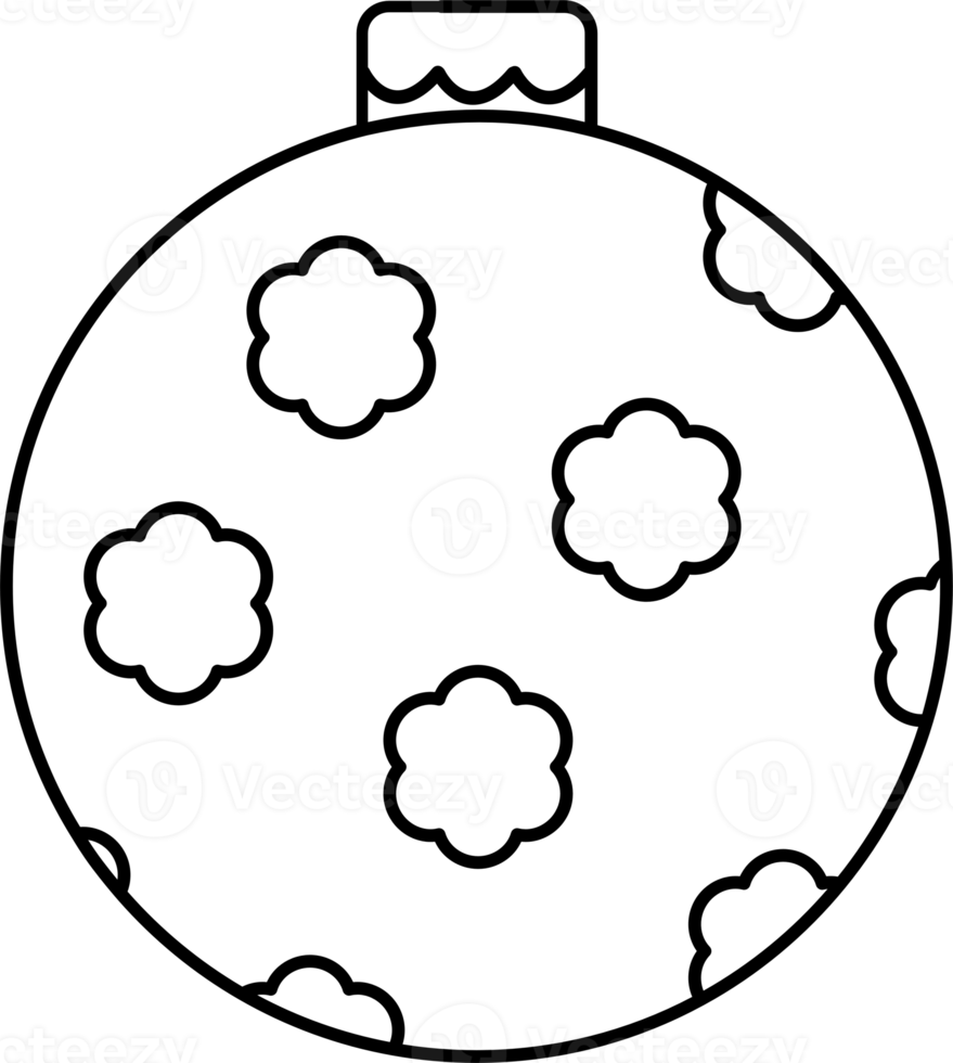 christmas ball outline hand drawn png