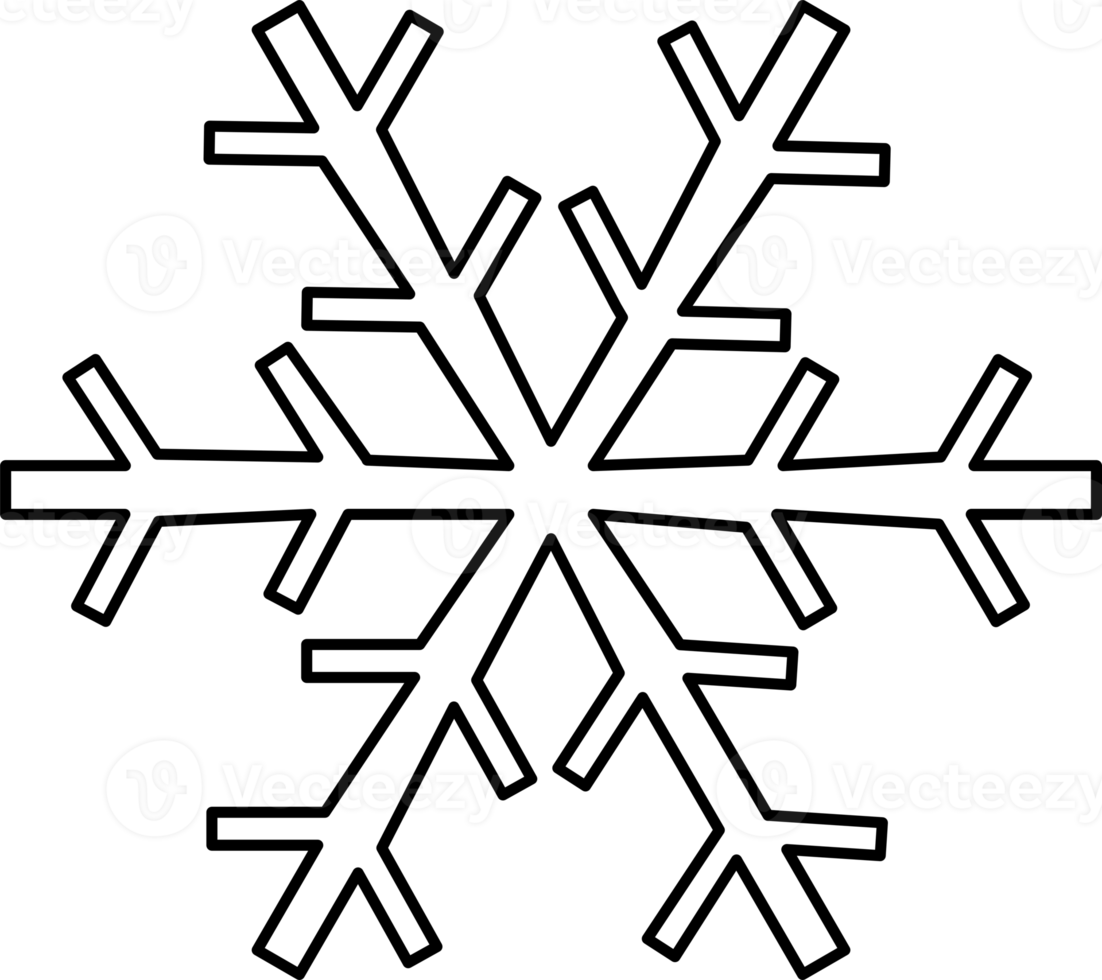 flocon de neige contour main tiré png
